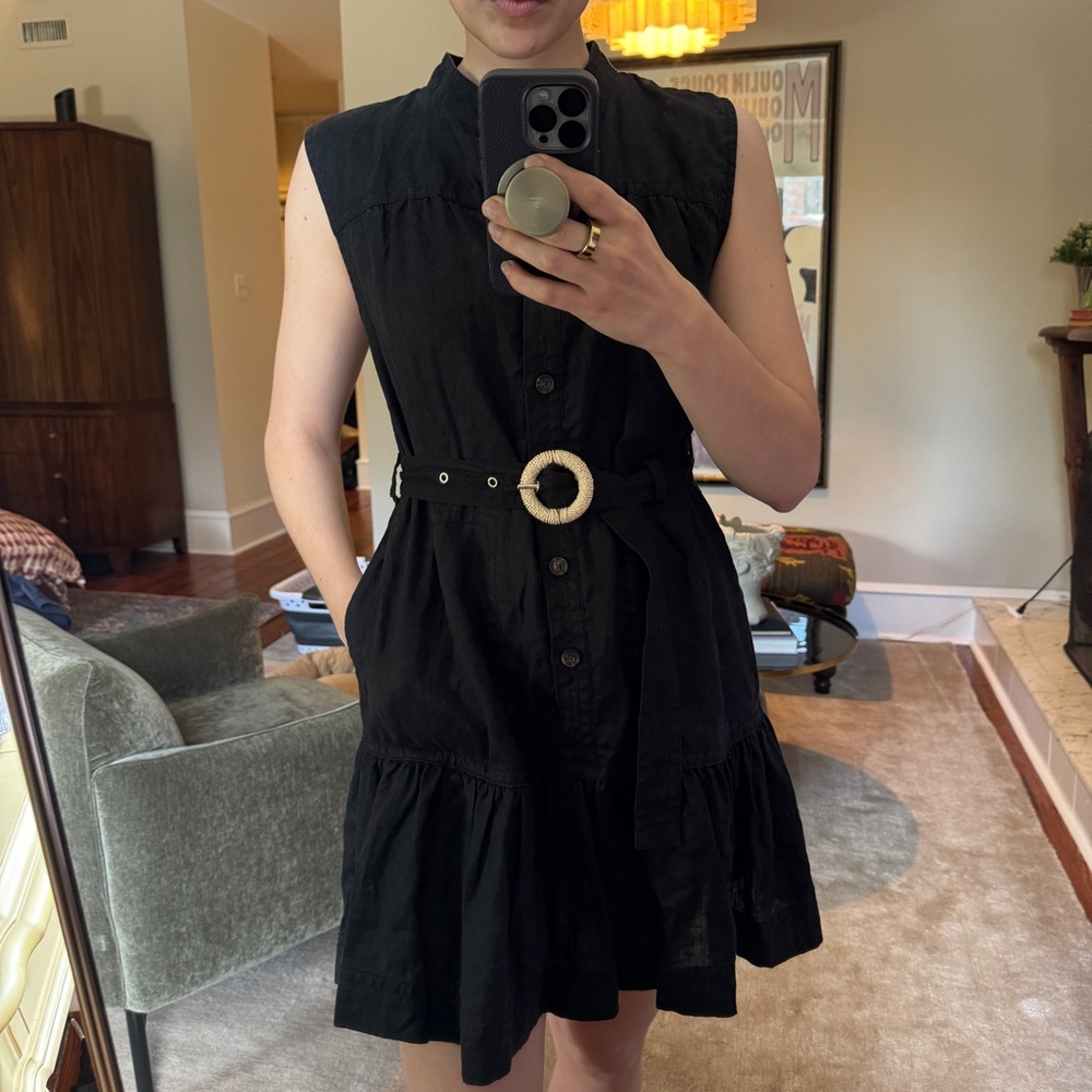 Banana Republic Black Linen Mini Dress